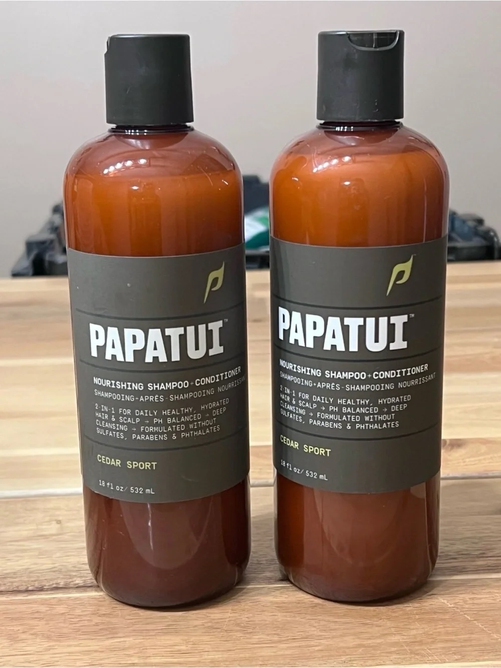 2PK Papatui Nourishing Men's Shampoo+Conditioner 2-in-1 Cedar Sport - 18 fl oz